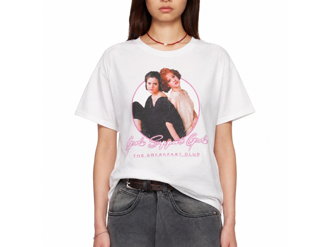 Rockinstone Breakfast Club Movie Girls Support Girls White Adult T-shirt Size:m