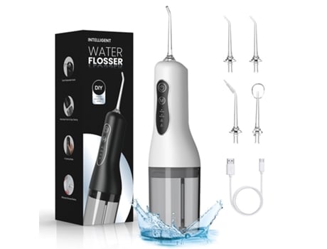 Irrigador oral elétrico portátil de 4 modos, de longa duração e limpeza profunda, modelo QTL5, branco, Baykar
