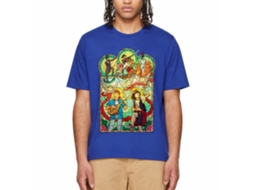 Rockinstone Bill And Ted Stained Glass Solid Royal Adult T-shirt Size:xxxl