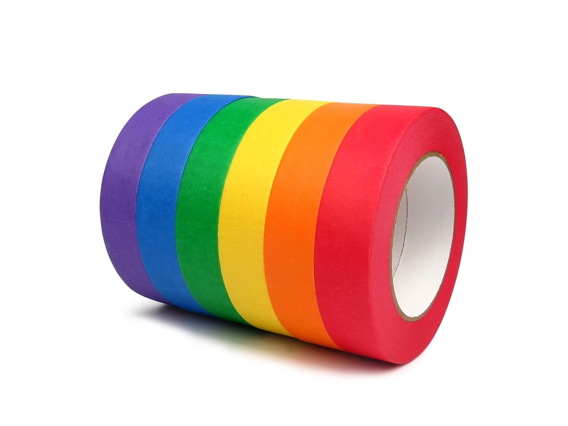 Lurelia Colorful Crafts 6 Rolos De Fita Crepe De 25 Mm X 50 M