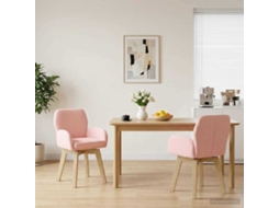 Vidaxl Cadeiras De Jantar Giratórias 2 Unid. Bouclé Rosa