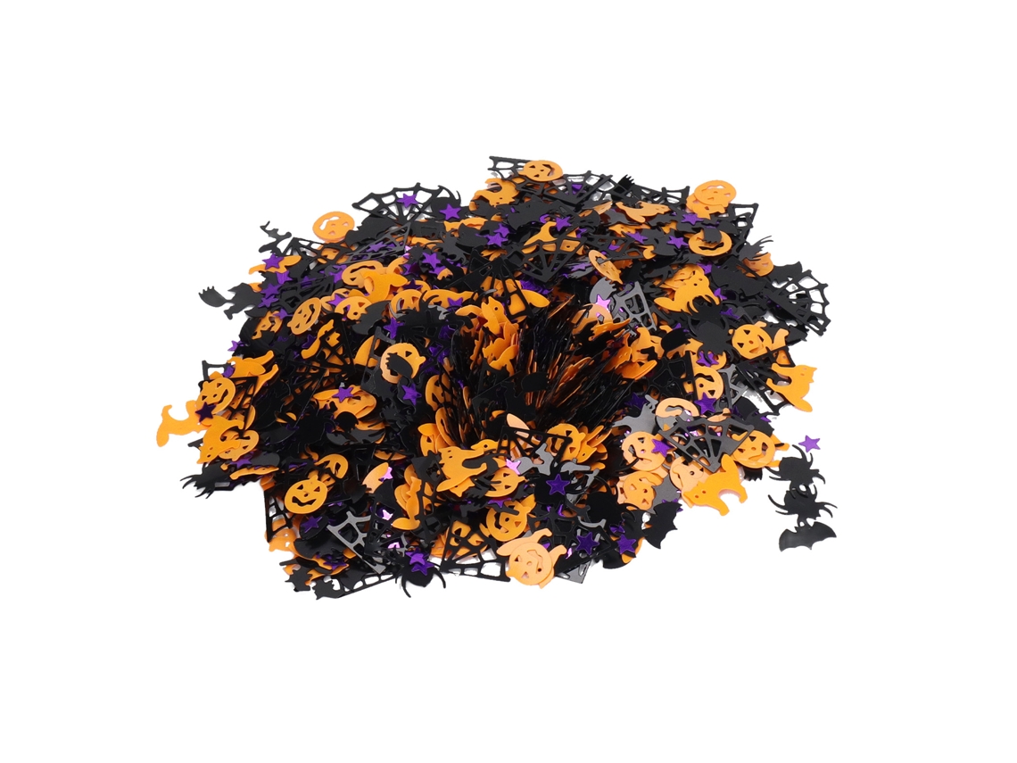 200g Confeti Halloween Fiesta Mesa Scatter Calabaza Telarañas Metalizado Secuencias Decor Hms220722