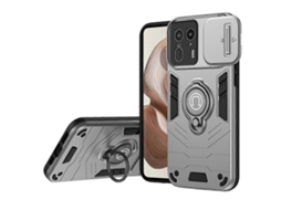 Capa Protetora Para Motorola Edge 50 Ultra 5g / Moto X50 Ultra 5g Com Suporte E Camshield, Capa De Tpu Cinza