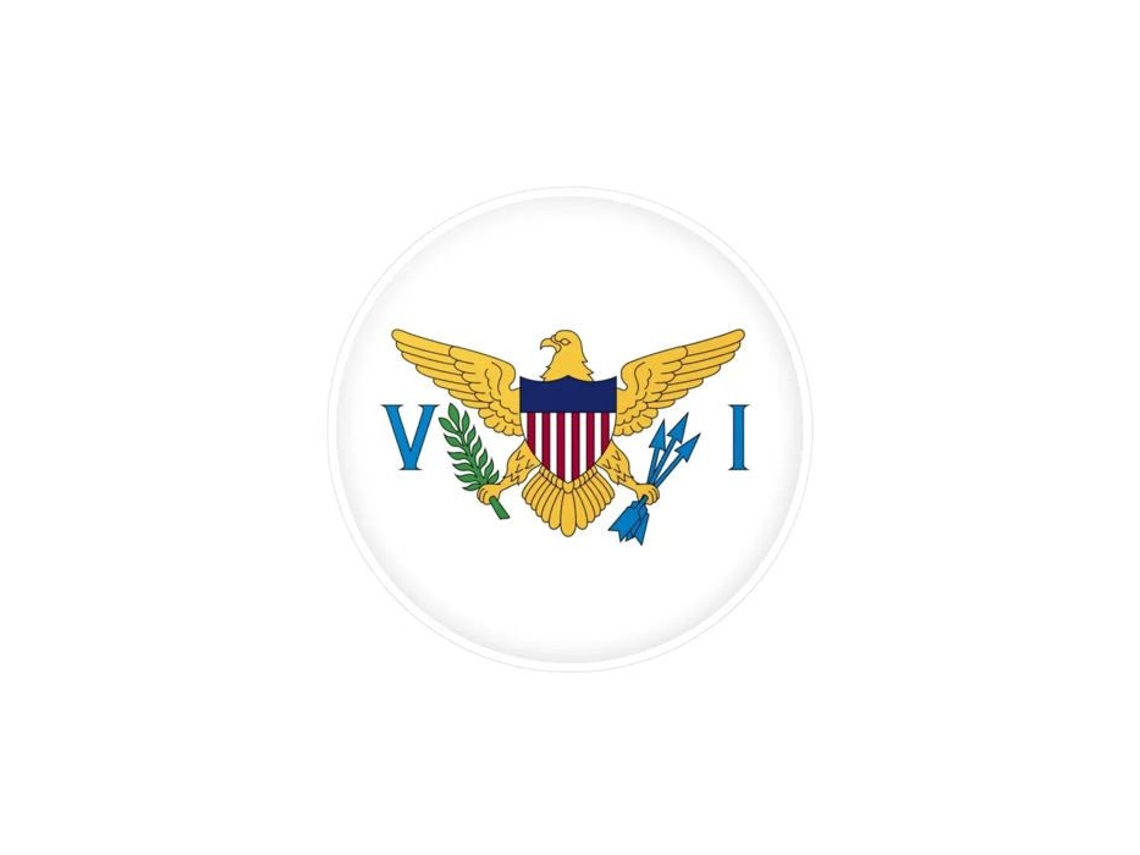 Adesivo Redondo Multicolorido Ilhas Virgens Americanas 8 Cm 1000 Unidades Pvc Brilvibera