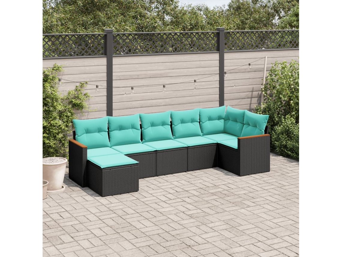 Conjunto de Jantar para Jardim com 7 Peças em Madeira de Acácia Maciça 150x200 cm VIDAXL