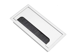 Prensa, Cabo Embutido em Alumínio 160x80mm, Saída de Cabo com Vedação por Escova, para Mesas e Suportes de Tv AQUAFORGE