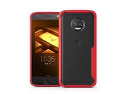 Capa LAXISCREED Motorola G6plus vermelha transparente macia anti impacto
