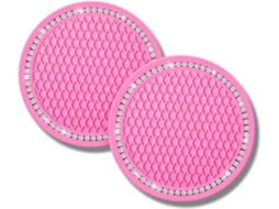 Porta vasos para Automóvel com Cristal e Diamante, Porta vasos de Silicone e Diamante de 2,76 Polegadas, Aplicáveis* ZYBLSSBB