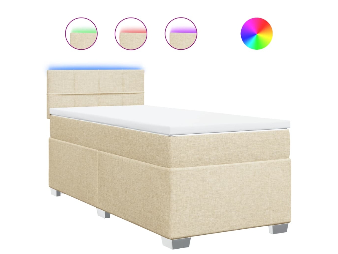 Maison Exclusive - Cama Com Molas/colchão 90x190 Cm Tecido Cor Creme