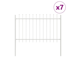 Conjunto 7 Painel De Jardim Vidaxl Branco Aço Revestido A Pó (11,9 X 1,2 M)