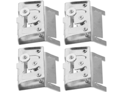 Conjunto De 4 Travas Cordão Cabilock Para Reparo Rápido Persianas Romanas Ferro, Cor Prata, Com Mecanismo De Travamento
