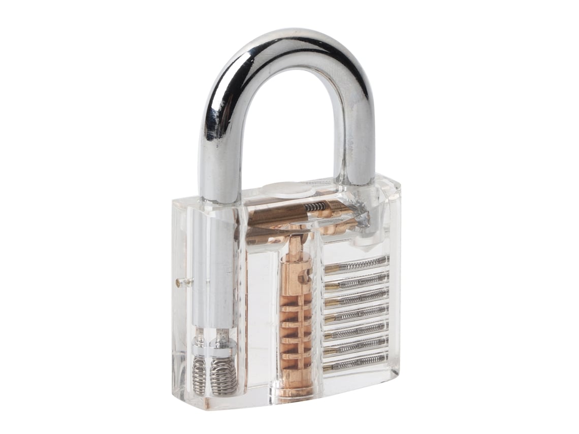 Conjunto de Cadeado Transparente com Chave MARCA para Abertura de Itens
