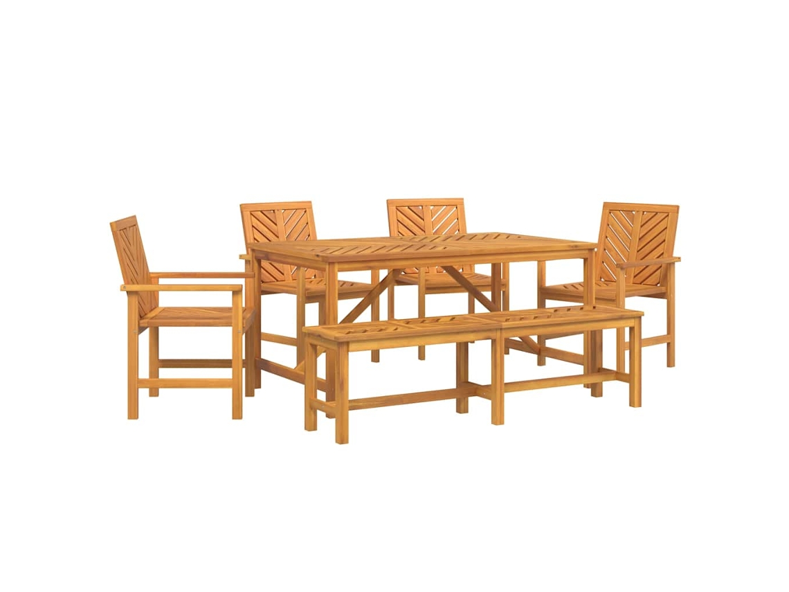 Maison Exclusive - Conjunto De Jantar Para Jardim 6 Pcs Castanho