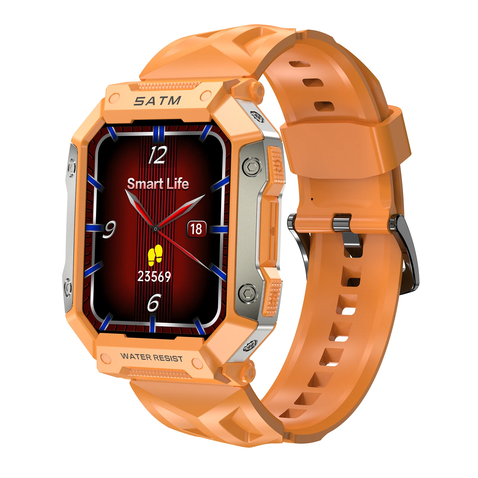 Smartwatch para Esportes MDUG, IP68, com Chamadas Bluetooth, laranja