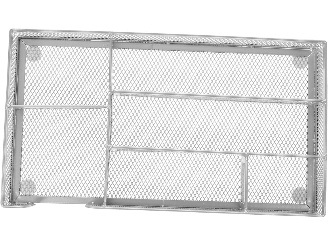 Organizador De Gaveta De Mesa De Metal Com Compartimentos, Bandeja De Armazenamento Multifuncional P Gokoco