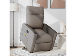 Vidaxl Poltrona Elétrica Elevatória Massagens Tecido Cinza-acastanhado