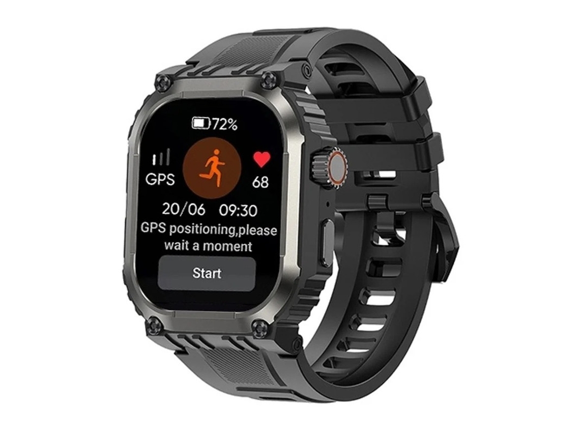Smartwatch 1.83 Ip68 À Prova Dágua Bateria Ultra Longa De 410 Mah Mais De 100 Modos Esportivos Rastreador De Atividades Preto Yizhood
