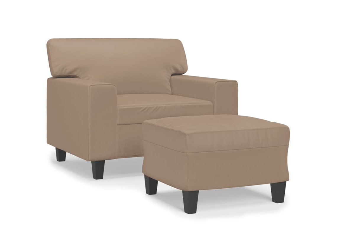 Sofa Chair With Footstool, Sofa Chairs With Footstools Vidaxl Marrom Couro Artificial (n/a)