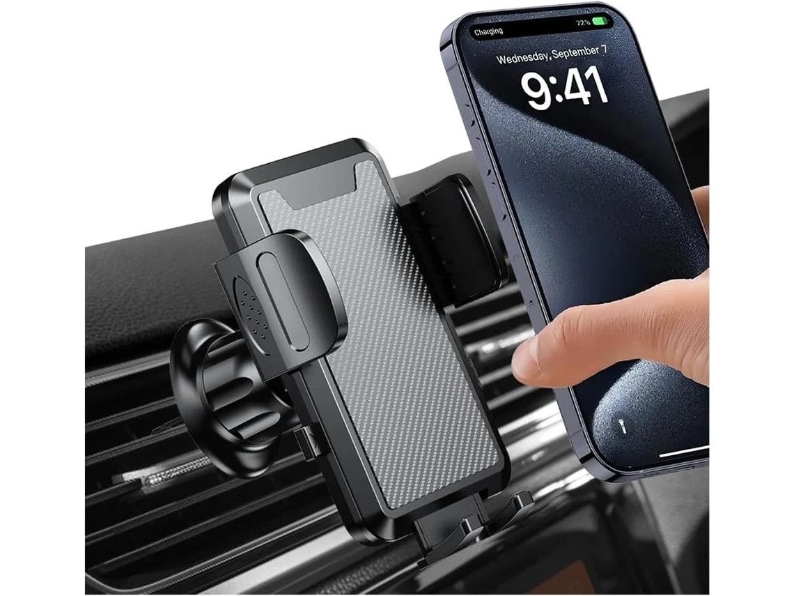 Suporte Para Celular Automotivo, Rotação De 360°, Ajustável, Com Gancho De Metal (preto)