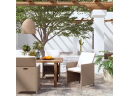 Vidaxl Cadeiras De Jardim Com Almofadões 4 Pcs Vime Pe Bege