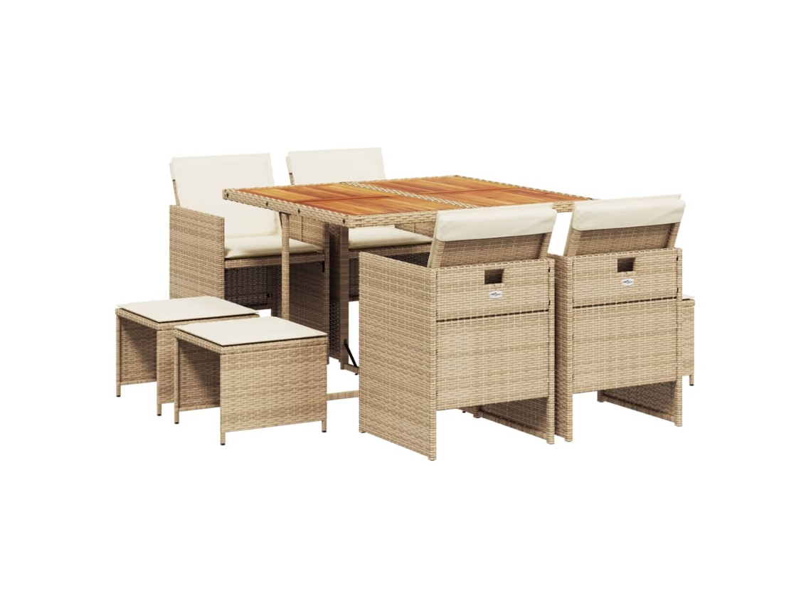 Garden Dining Set, Garden Dining Sets Vidaxl Bege Rattan / Vime (n/a)