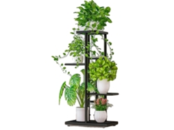Suporte Para Plantas, 4 Andares, Uso Interno E Externo, Cinza Escuro
