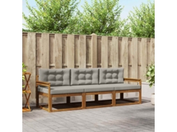 Vidaxl Conjunto De Sofás Para Exterior 3 Unid. Cinza Natural E Claro