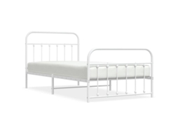 Estrutura de Cama com Cabeceira e Pés Metal Branco MAISON EXCLUSIVE 100x200 cm