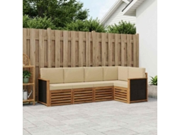 Vidaxl Conjunto De Sofá Sectional Com Almofada 4 Pcs Natural
