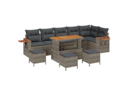 Conjunto 12 Conjunto De Sofá Modular Vidaxl Cinzento Vime Pe (289 X 192 X 85 Cm)
