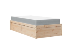Cama com Colchão 90x190 Cm Madeira de Pinho Maciça MAISON EXCLUSIVE