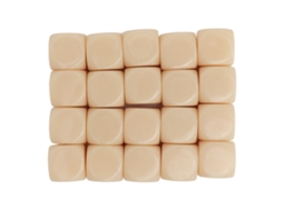 20 Dados De Plástico Com Cantos Arredondados 16mm Em Branco Para Brincadeiras E Ensino