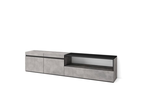 Móvel de Tv 200X45X35cm para Televisores Até 80 Estante para Tv Cimento SKRAUT HOME