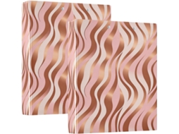 Pasta de mesa redonda, pacote com 1 ou 2 unidades, estampa de zebra em rosa dourado e embalagem individual.