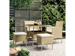 Conjunto 5 Pcs This Jantar Para Jardim Vime Pe Bege Dkd Home Decor