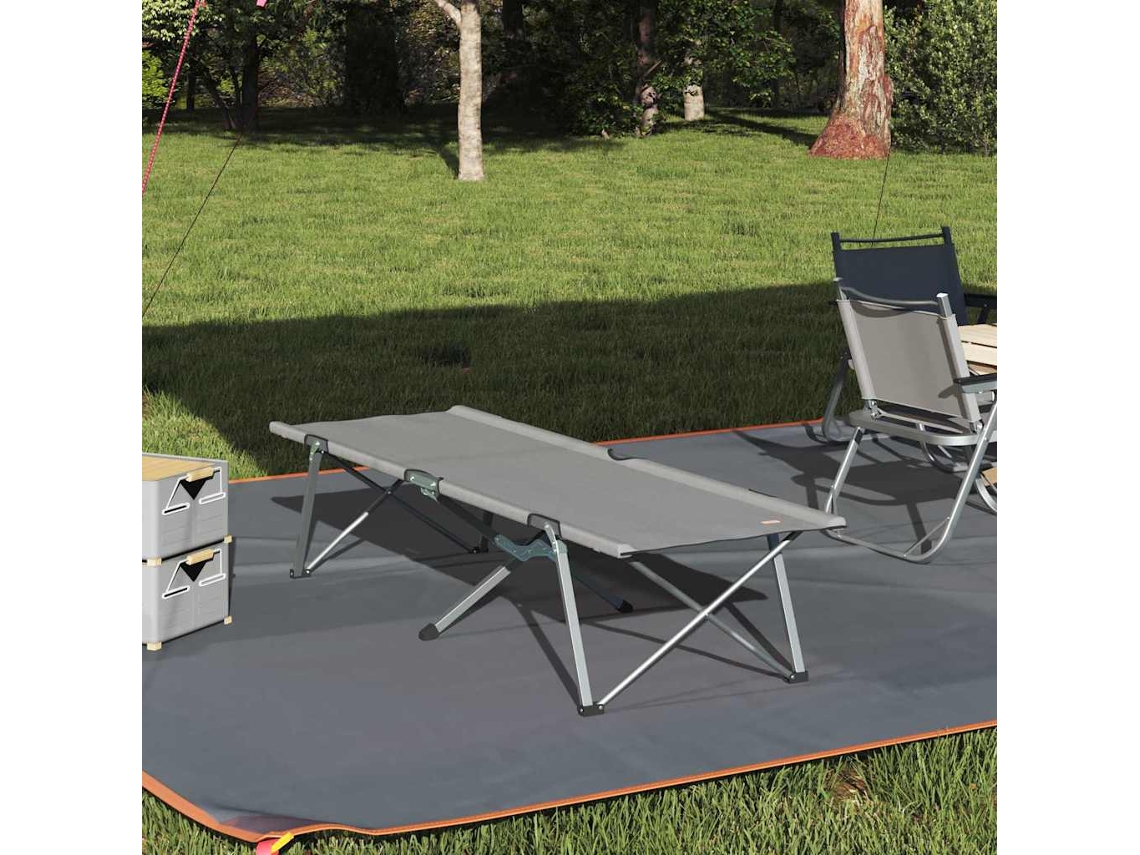 Vidaxl Cama De Camping Dobrável Manual Cinzeto 194 X 62,5 X 42,5 Cm