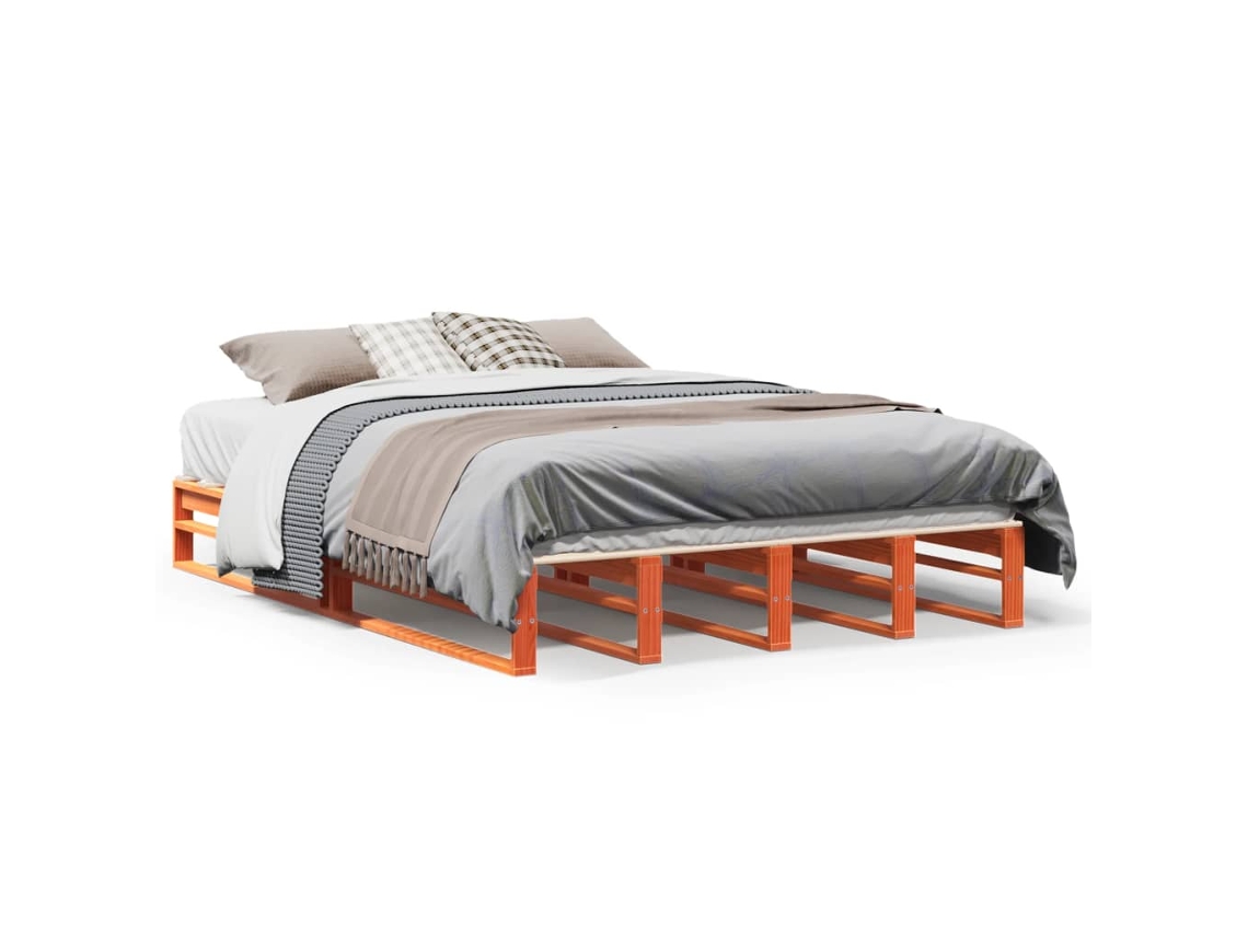 Cama Sem Colchão 135x190 cm Madeira Pinho Maciça Castanho mel MAISON EXCLUSIVE