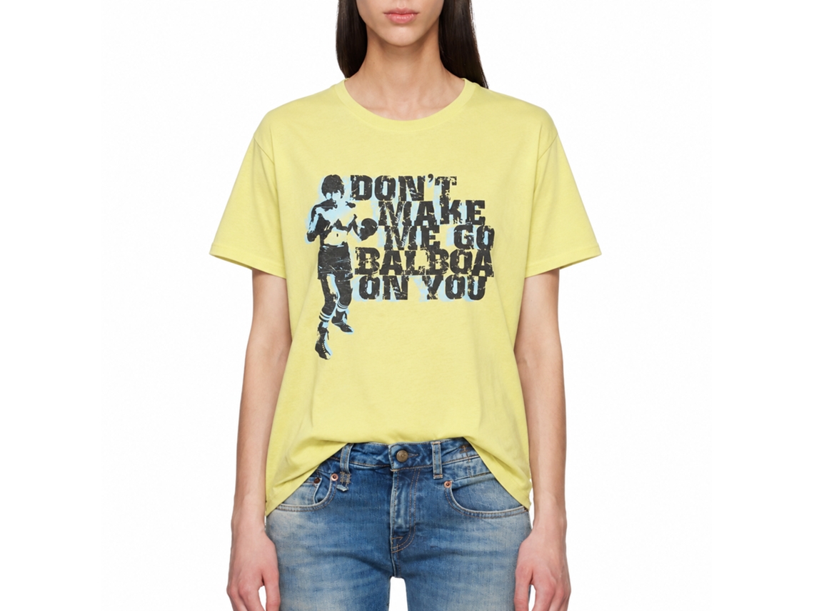 Rockinstone Rocky Movie Balboa On You Solid Yellow Adult T-shirt Size:xxxl