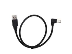 Cable Convertidor Usb a Usb b Macho con Ángulo Recto, 0,5 M, Negro | S/MARCA