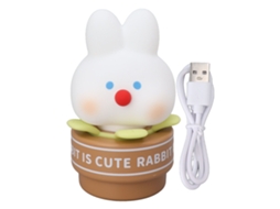 Luz de Mesa Infantil Coelho Cartunizado Usb 3 Níveis Brilho