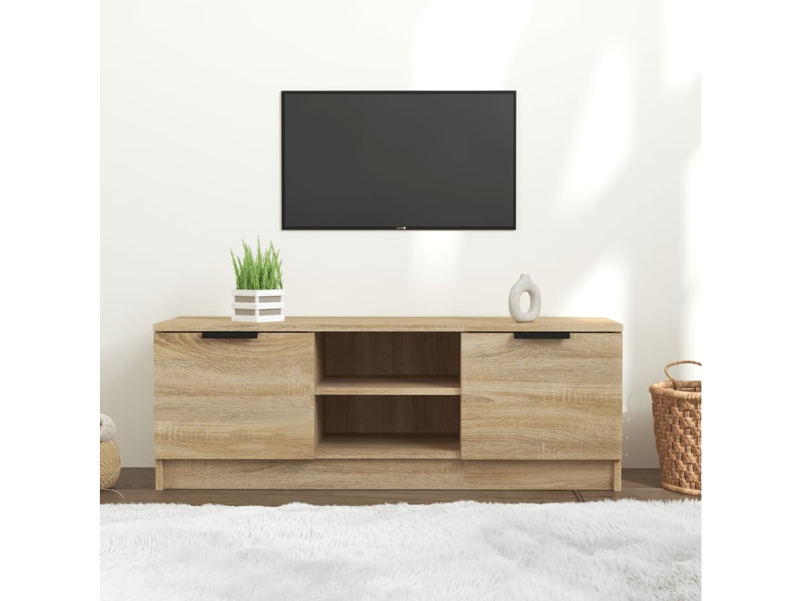Vidaxl Móvel P/ Tv 102x35x36,5 Cm Madeira Processada Carvalho Sonoma