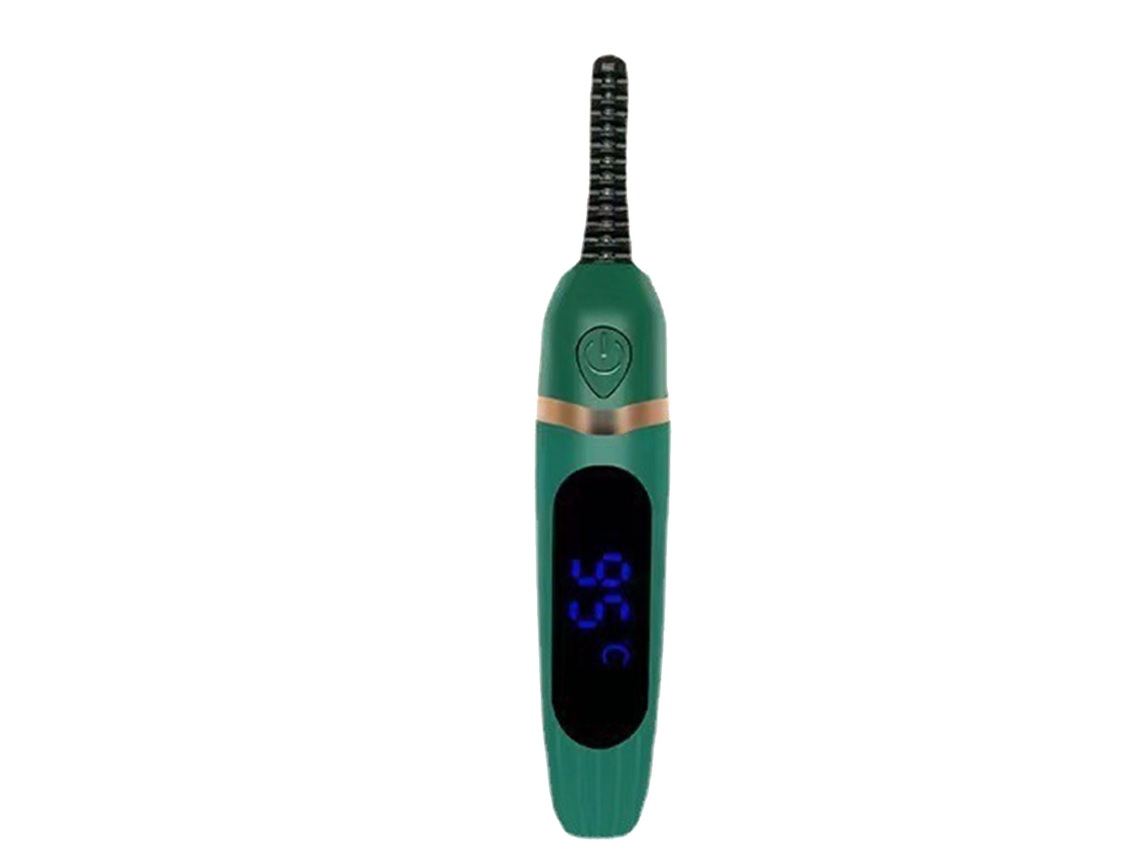 Curlador De Cílios Aquecido Recarregável Com Display Digital Portátil Ferramenta Elétrica Para Mulheres Verde