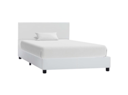 Estrutura De Cama 90x200 Cm Couro Artificial Branco