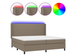 Box Spring Bed, Box Spring Beds Vidaxl Cinzento-acastanhado Tecido (200 X 200 Cm)