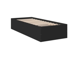 Estrutura de Cama MAISON EXCLUSIVE Derivados de Madeira Preto (90x190 cm)