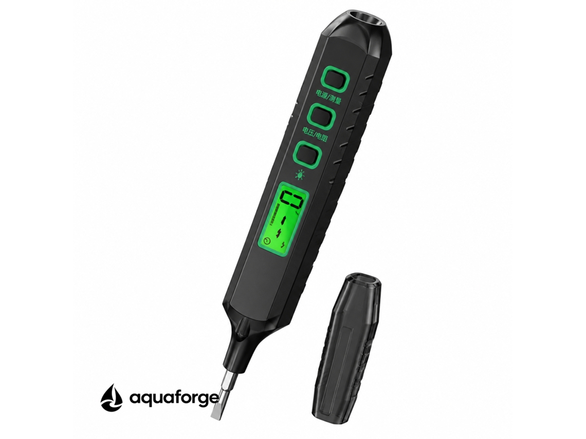 Caneta De Teste Digital Aquaforge Com Ecrã Lcd E Alarme Sonoro Para Eletricistas E Instalações Elétricas
