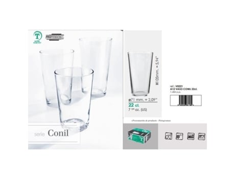 Vasos caña conil 22 cl tensionados caja 12