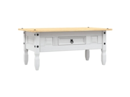 Mesa de centro Corona Pinho Mexicano Branco 100x55x44 cm MAISON EXCLUSIVE