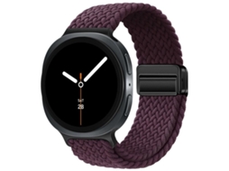 Bracelete para Samsung Galaxy Watch 8/8 Classic Nylon Trançado com Fivela Magnética Clássica Cereja Avermelhada XIAOMOYU