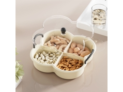 Prato De Frutas E Doces Em Plástico Para Sala - Travessa De Snacks Com Compartimentos Para Frutos Secos